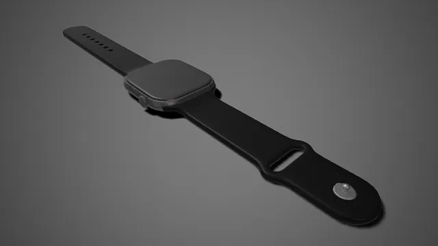 智能手表  极简黑  方形表盘  运动腕表  简约设计  哑光