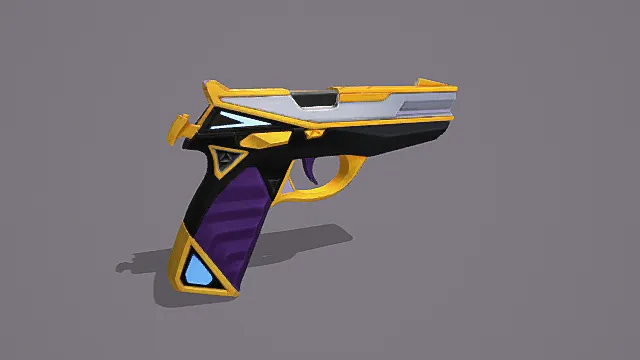 未来炫彩风紫金黄饰手枪3D模型