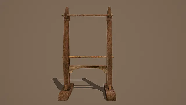 复古木质衣架3D模型