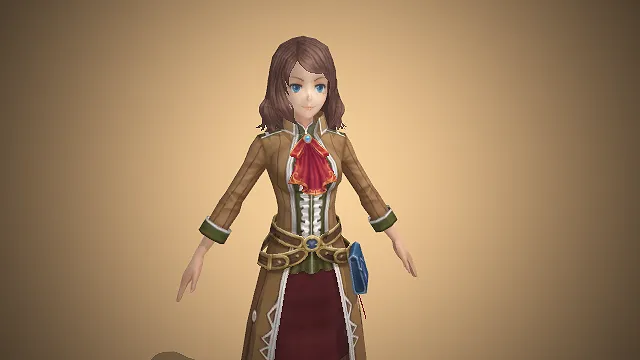 一个棕发蓝眼的知性探索者的3D模型