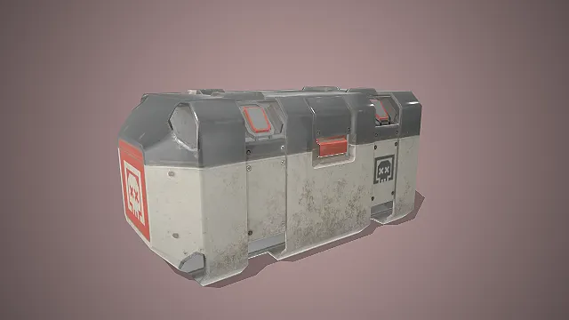 科幻危险物资箱  做旧磨损  密封箱体  模块化锁扣