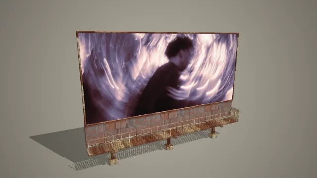 带动态画面的户外大型电子广告牌 3D 模型