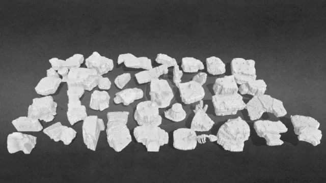 3D沙漠岩石积木拼图_obj.obj