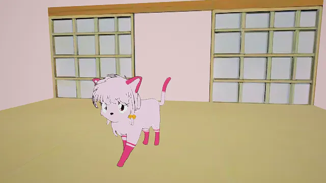 3D卡通风格萌系粉色小猫模型，创意设计（3D萌系小猫、卡通风格、可爱治愈、萌系主题、角色设计感）