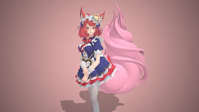 王者荣耀妲己  女仆咖啡皮肤  爱心女仆装  洛丽塔