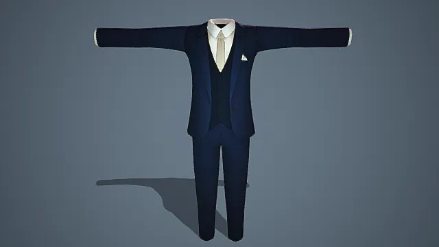 轻松驾驭多种场合的休闲百搭黑色西装3D模型