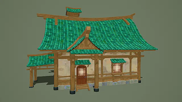 卡通风格中式古风民居3D模型