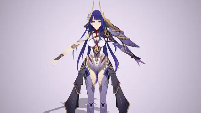 原神游戏角色雷电将军3D模型