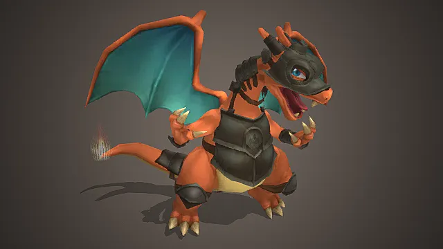 萌系装甲幼龙模型