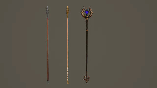 圣邪长柄武器套装游戏武器3D模型