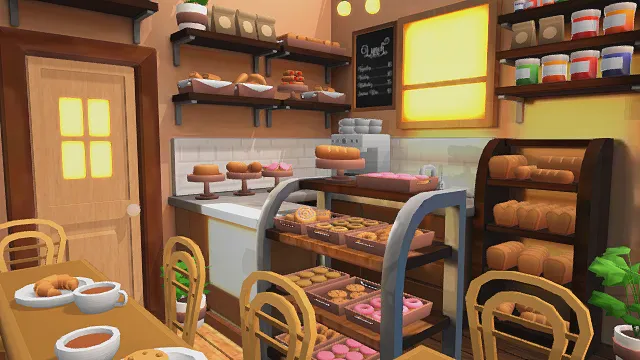 3D卡通风面包店场景模型，创意设计（3D场景、卡通风格、温馨治愈，美食主题，场景元素）