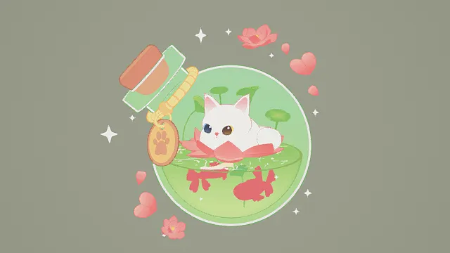 3D卡通风格奇幻猫咪场景模型，创意设计（3D场景、卡通风格、甜美奇幻风，场景设计主题）