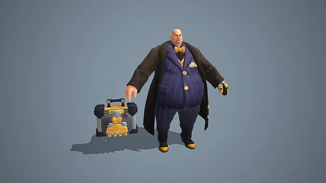 次世代黑帮胖老板角色 3D 模型 含科技保险箱道具