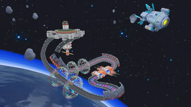 宇宙飞船太空彩虹道路陨石