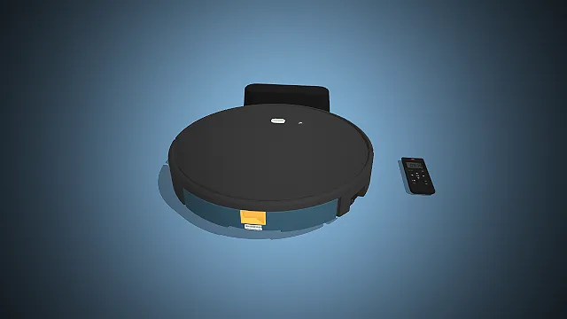 一台带遥控器的智能扫地机器人