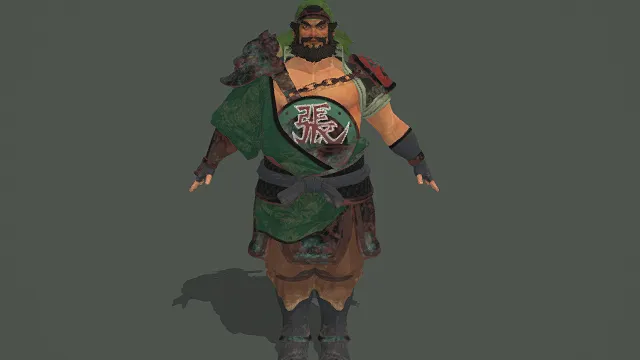 国风猛将风格男性角色模型