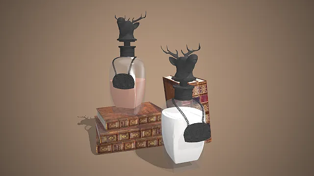 复古装饰风  复古书籍  摆件道具  透明磨砂瓶