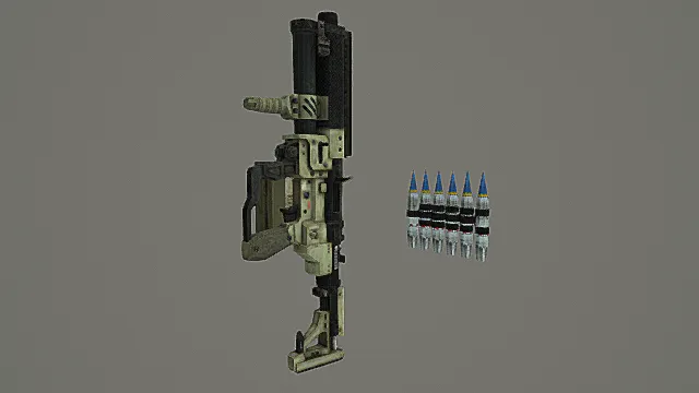 科幻模块化风多弹式发射器3D模型