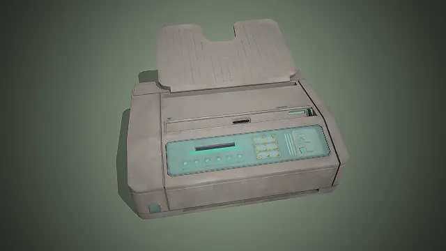 一台怀旧风格的复古传真机3D模型