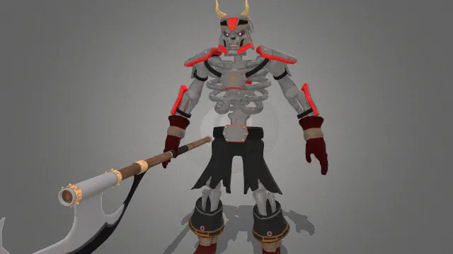 骨架精英战士铠甲武器角色模型