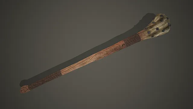 钉刺木棒  钝击武器  复古野蛮装备  木质长柄