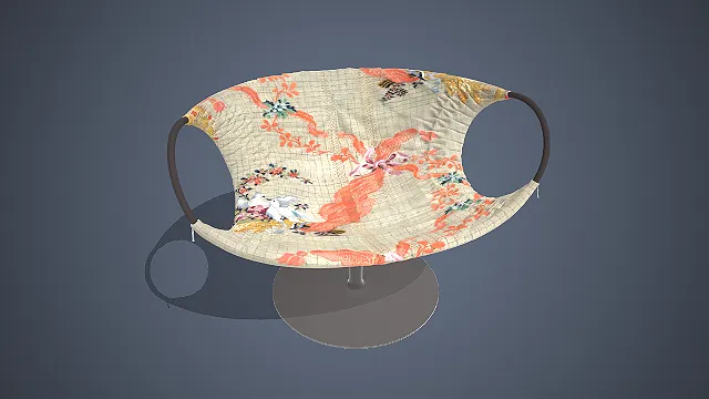 花鸟刺绣转椅  金属底座  复古风家具  扶手框架