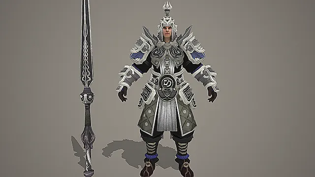   霜银锐将·冷峻型古风禁军统领套装