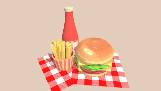 汉堡和薯条食物饮品食物