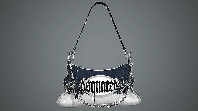 暗黑朋克风格牛仔挎包模型