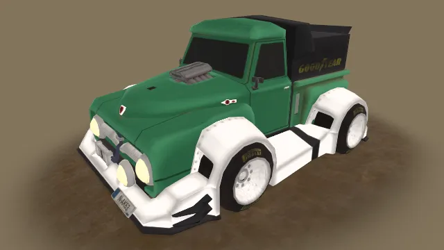 卡通风格化雪佛兰皮卡汽车卡车
