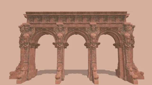 红砂岩海德堡碎片雕柱浮雕建筑门