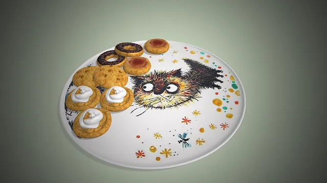 一个写实风格的3D曲奇拼盘模型