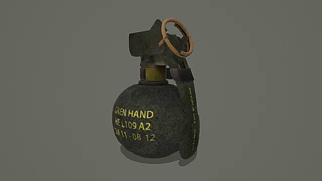 复古标识风M1109A2破片手榴弹3D模型