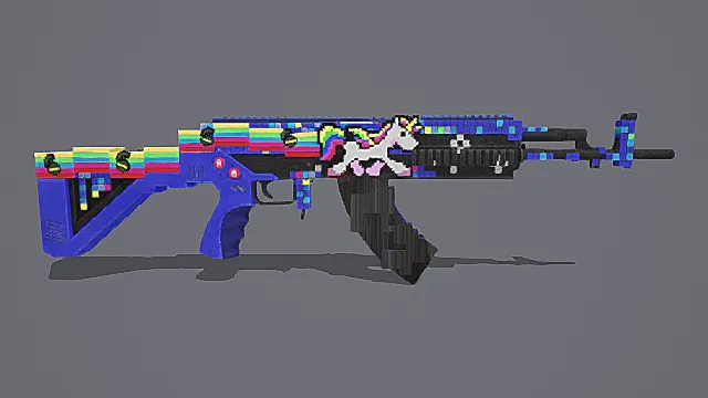 像素潮玩风突击步枪3D模型