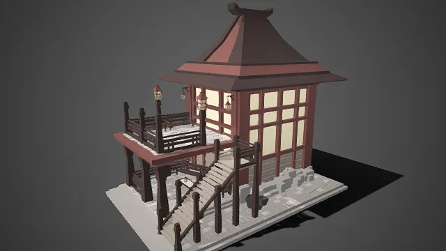 中式建筑  古风  传统灯笼  庭院  亭台楼阁类  传统坡顶屋顶  檐角翘起