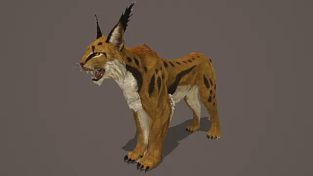 自然野性风格斑纹猞猁模型 