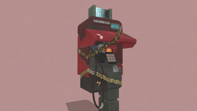 复古旧式网络电话亭机器