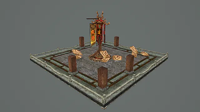 卡通风格中式建筑法阵台3D模型