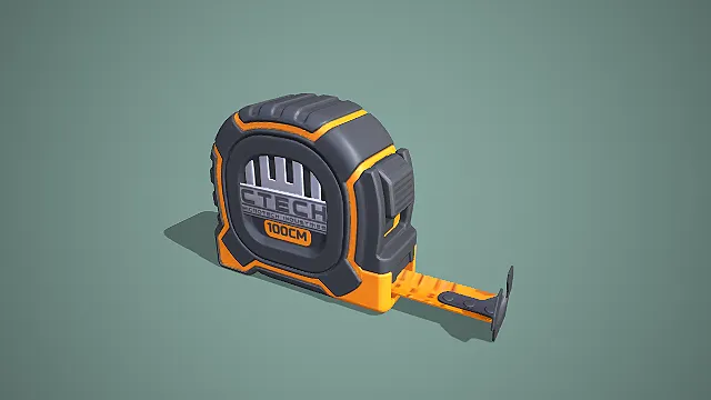 双色 100CM 卷尺 3D 低多边形测量工具模型
