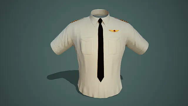 高质量男式飞行员衬衫3D服装模型 