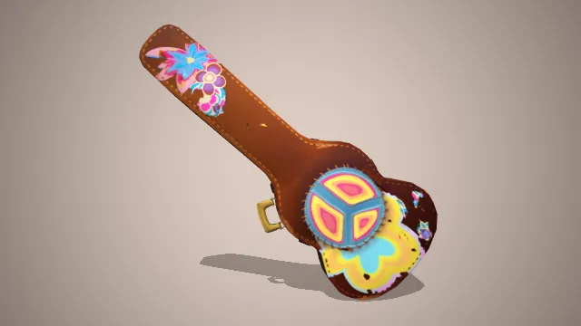 画满涂鸦的棕色吉他包