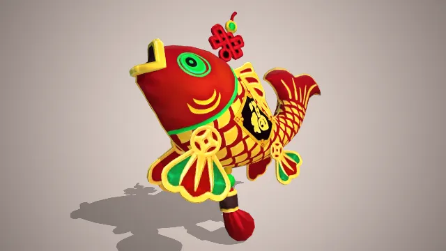 红色鱼玩偶  挂件  装饰  摆件  福字