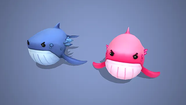 卡通鲸鱼  宝石装饰  海洋生物  萌系宠物