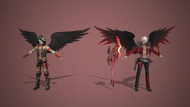 暗黑堕天使  摇滚风格  银发黑翼  酷帅邪魅