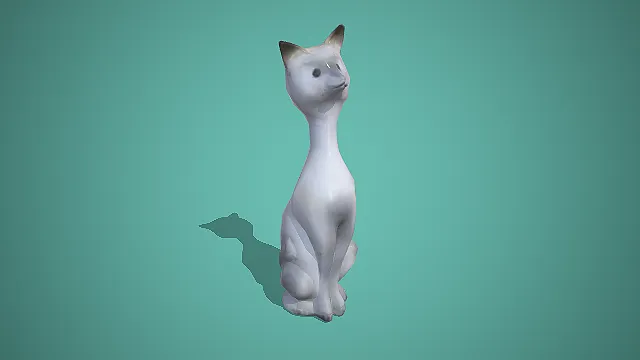 陶瓷质感长颈暹罗猫装饰摆件