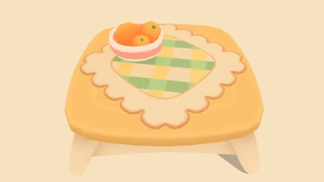 可爱风格化桌台低多边形模型水果桌垫