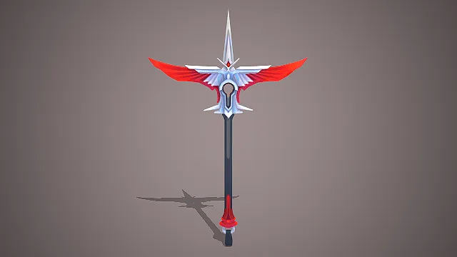 羽翼式刃翼  科技奇幻风  长柄近战武器  长戟