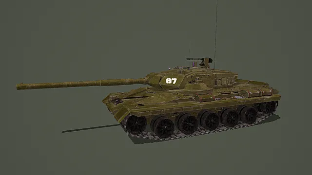 卡通风格现代主战坦克3D模型