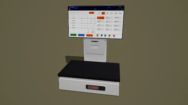 3D卡通风格白黑多色系智能秤模型，创意设计（3D电子秤、卡通风格、科技风，物品设计主题）