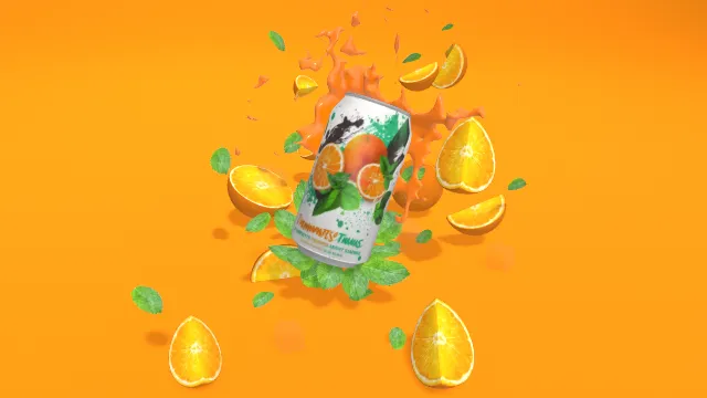 橙子苏打听装饮料罐子